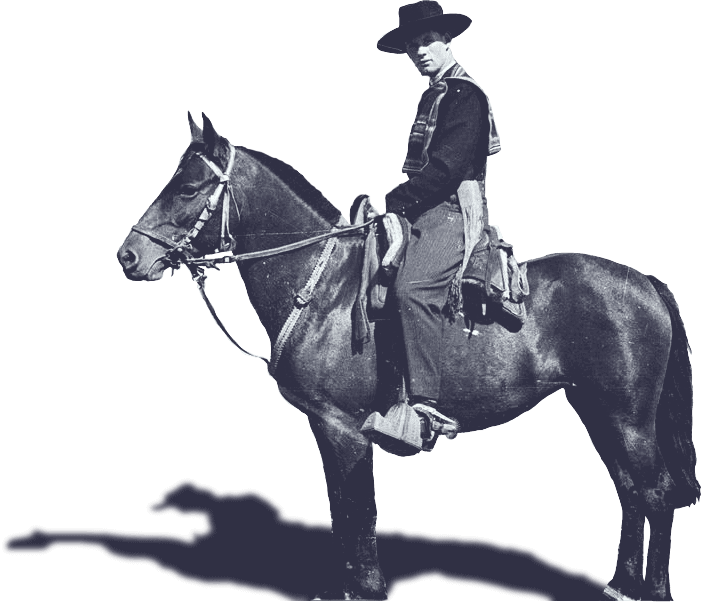 huaso sobre un caballo